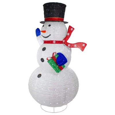 Northlight LED Lighted Iridescent Twinkling Snowman Outdoor Christmas Decoration - 71" 6 Northlight LED Lighted Iridescent Twinkling Snowman Outdoor Christmas Decoration - 71" - Image 4