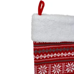 Northlight 23" Red, Gray And White Knit Christmas Stocking With High Pile Fleece Cuff 6 Northlight 23" Red, Gray And White Knit Christmas Stocking With High Pile Fleece Cuff -Northlight GUEST 411365f3 dbb9 4449 b071 7541aa9545a7