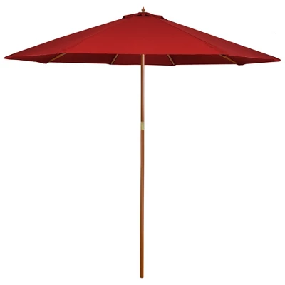 Northlight 8.5ft Outdoor Patio Market Umbrella With Wooden Pole, Red 6 Northlight 8.5ft Outdoor Patio Market Umbrella With Wooden Pole, Red - Image 4