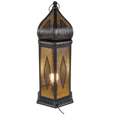 Northlight 23.5" Black And Gold Moroccan Style Lantern Table Lamp 5 Northlight 23.5" Black And Gold Moroccan Style Lantern Table Lamp - Image 3