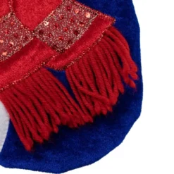 Northlight 24" Large Penguin And Bear Blue Velveteen Christmas Stocking With White Cuff -Northlight GUEST 45089e23 4a03 4bd6 9723 eadacb1c601c