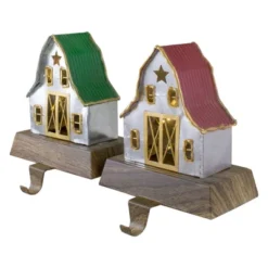 Northlight Set Of 2 LED Lighted Galvanized Barn Christmas Stocking Holders 5.5" 7 Northlight Set Of 2 LED Lighted Galvanized Barn Christmas Stocking Holders 5.5" -Northlight GUEST 4517eb7f 144a 4c58 b04f 61a8aecc04cf