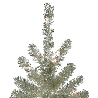 Northlight 7' Prelit Artificial Christmas Tree Metallic Sheer Champagne Tinsel - Clear Lights 5 Northlight 7' Prelit Artificial Christmas Tree Metallic Sheer Champagne Tinsel - Clear Lights - Image 3