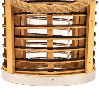 Northlight Rattan Glass Candle Lantern With Jute Handle - 11.5" 9 Northlight Rattan Glass Candle Lantern With Jute Handle - 11.5" - Image 7