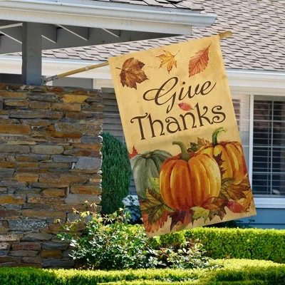 Northlight Give Thanks Autumn Harvest Outdoor House Flag 28" X 40" 4 Northlight Give Thanks Autumn Harvest Outdoor House Flag 28" X 40" - Image 2