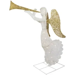 Northlight 48" LED Lighted Gold And Silver Trumpeting Angel Outdoor Christmas Outdoor Decoration -Northlight GUEST 486d97f9 bb32 41d8 89ce 5cb12d9d3fc1