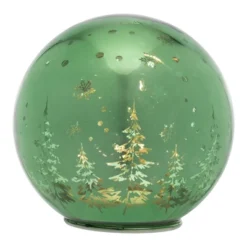 Northlight LED Lighted Pine Trees And Snowflakes Glass Globe Christmas Decoration - 6" -Northlight GUEST 4906b779 ea5a 4a7b 9002 5a4f4bbf459e