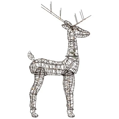 Northlight 45.5" LED Lighted Rattan Deer Outdoor Christmas Decoration 5 Northlight 45.5" LED Lighted Rattan Deer Outdoor Christmas Decoration - Image 3