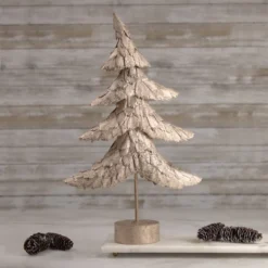 Northlight Layered Tree With Wooden Base Christmas Decoration - 18" - Bronze Finish