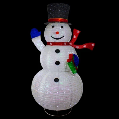 Northlight LED Lighted Iridescent Twinkling Snowman Outdoor Christmas Decoration - 71" 4 Northlight LED Lighted Iridescent Twinkling Snowman Outdoor Christmas Decoration - 71" - Image 2