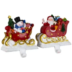 Northlight Santa And Snowman Sleigh Ride Christmas Stocking Holders - 4.25" - Set Of 2 9 Northlight Santa And Snowman Sleigh Ride Christmas Stocking Holders - 4.25" - Set Of 2 -Northlight GUEST 507eb39f 5cd2 463d af58 1afe8dedec8f