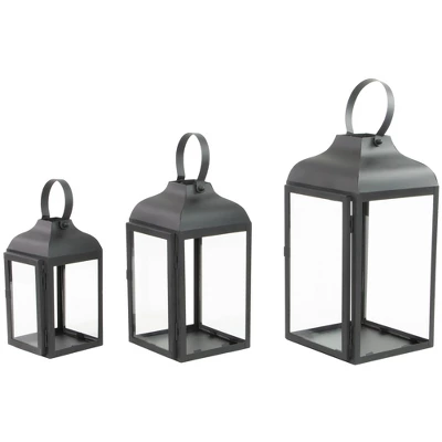 Northlight Set Of 3 Black Traditional Style Candle Lanterns 12.75" 6 Northlight Set Of 3 Black Traditional Style Candle Lanterns 12.75" - Image 4
