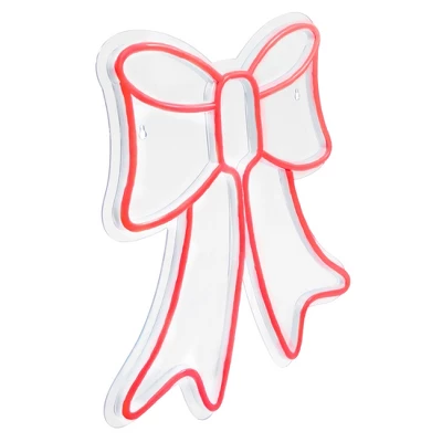 Northlight 15" Red LED Lighted Neon Style Bow Christmas Window Silhouette 5 Northlight 15" Red LED Lighted Neon Style Bow Christmas Window Silhouette - Image 3