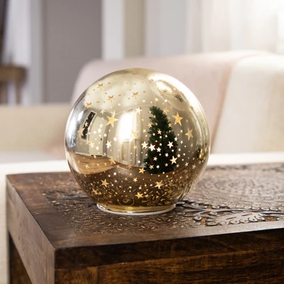 Northlight LED Lighted Stars Glass Globe Christmas Decoration - 6" - Gold 3 Northlight LED Lighted Stars Glass Globe Christmas Decoration - 6" - Gold