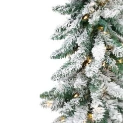 Northlight Pre-Lit Pencil Flocked Alpine Artificial Christmas Tree - 5' - Clear Lights -Northlight GUEST 558beccf 6c70 4d18 adc4 0ee5101f2fa1