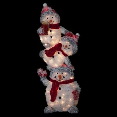 Northlight 42" Lighted Stacked Snowman Family Outdoor Christmas Decoraton 4 Northlight 42" Lighted Stacked Snowman Family Outdoor Christmas Decoraton - Image 2