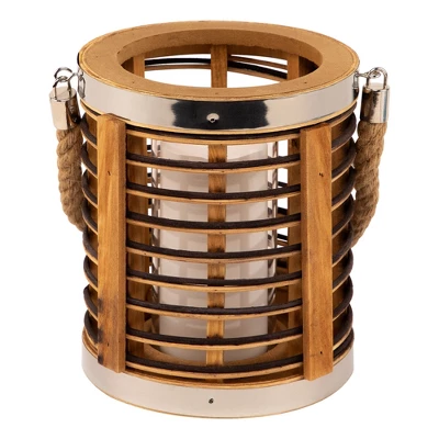 Northlight Rattan Glass Candle Lantern With Jute Handle - 7.5" 13 Northlight Rattan Glass Candle Lantern With Jute Handle - 7.5" - Image 11