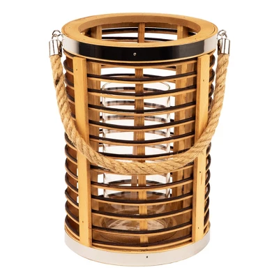 Northlight Rattan Glass Candle Lantern With Jute Handle - 11.5" 14 Northlight Rattan Glass Candle Lantern With Jute Handle - 11.5" - Image 12