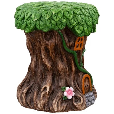 Northlight Fairy Tree Stump Outdoor Garden Plant Stand - 13.75" 6 Northlight Fairy Tree Stump Outdoor Garden Plant Stand - 13.75" - Image 4