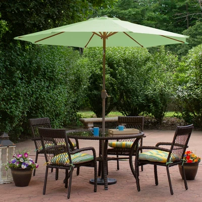 Northlight 9ft Outdoor Patio Market Umbrella With Hand Crank And Tilt, Sage Green 3 Northlight 9ft Outdoor Patio Market Umbrella With Hand Crank And Tilt, Sage Green