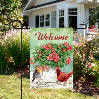 Northlight Welcome Cardinal Bird And Spring Bouquet Flag 28" X 40" 4 Northlight Welcome Cardinal Bird And Spring Bouquet Flag 28" X 40" - Image 2