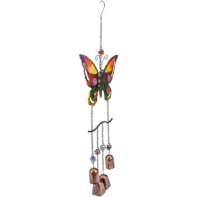 Northlight 24" Purple And Bronze Butterfly Outdoor Garden Windchime 4 Northlight 24" Purple And Bronze Butterfly Outdoor Garden Windchime - Image 2