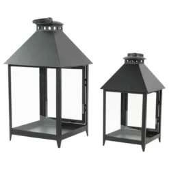 Northlight Set Of 2 Black Modern Style Candle Lanterns 15.75" 9 Northlight Set Of 2 Black Modern Style Candle Lanterns 15.75" -Northlight GUEST 65e126f1 dbae 43a8 9b81 35e322b75767