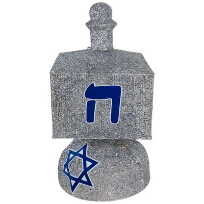 Northlight LED Lighted Dreidel Outdoor Decoration - 37" - Clear Lights - Silver 5 Northlight LED Lighted Dreidel Outdoor Decoration - 37" - Clear Lights - Silver - Image 3