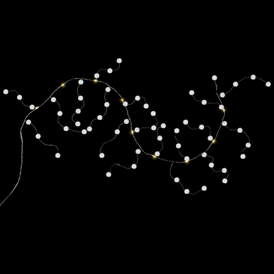 Northlight LED Lighted B/O Pom Pom Garland Christmas Lights - Warm White - 4.25' Clear Wire - 10ct 3 Northlight LED Lighted B/O Pom Pom Garland Christmas Lights - Warm White - 4.25' Clear Wire - 10ct