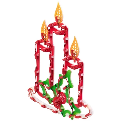 Northlight 16.5" Lighted Candles With Holly And Berry Christmas Window Silhouette 5 Northlight 16.5" Lighted Candles With Holly And Berry Christmas Window Silhouette - Image 3