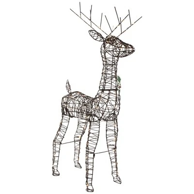 Northlight 45.5" LED Lighted Rattan Deer Outdoor Christmas Decoration 4 Northlight 45.5" LED Lighted Rattan Deer Outdoor Christmas Decoration - Image 2