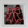Northlight 15" Red LED Lighted Neon Style Bow Christmas Window Silhouette