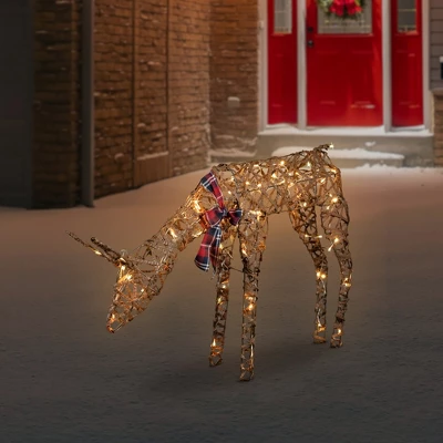Northlight 35" LED Lighted Feeding Rattan Reindeer Outdoor Christmas Decoration 3 Northlight 35" LED Lighted Feeding Rattan Reindeer Outdoor Christmas Decoration