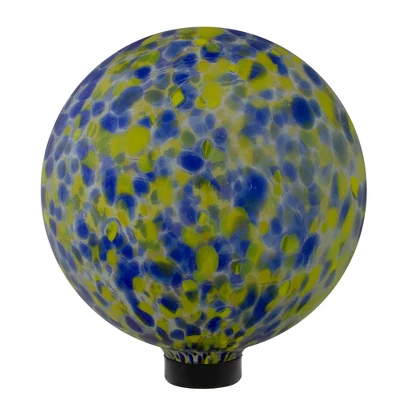Northlight 10" Yellow And Blue Outdoor Patio Garden Gazing Ball 4 Northlight 10" Yellow And Blue Outdoor Patio Garden Gazing Ball - Image 2