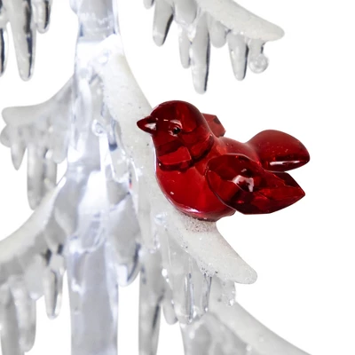 Northlight LED Lighted Acrylic Icicle Tree With Cardinals Christmas Decoration - 14" 7 Northlight LED Lighted Acrylic Icicle Tree With Cardinals Christmas Decoration - 14" - Image 5