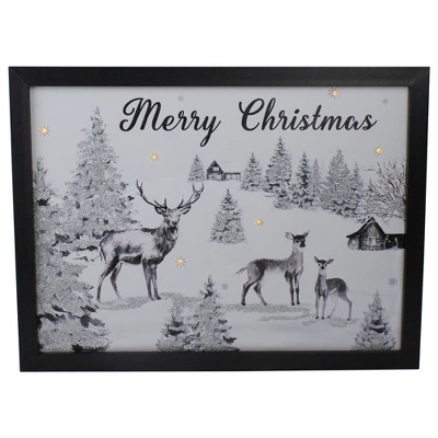 Northlight Lighted Black And White Winter Scene Merry Christmas Canvas Wall Art 11.75" X 15.75" 5 Northlight Lighted Black And White Winter Scene Merry Christmas Canvas Wall Art 11.75" X 15.75" - Image 3