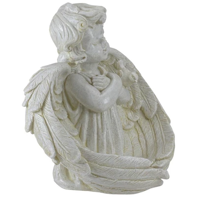 Northlight 9" Cherub Angel Wings Bird Feeder Outdoor Garden Statue 6 Northlight 9" Cherub Angel Wings Bird Feeder Outdoor Garden Statue - Image 4