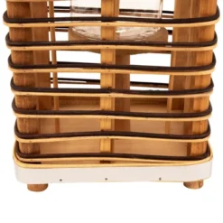 Northlight Rectangular Rattan Glass Candle Lantern With Jute Handle - 15.5" 20 Northlight Rectangular Rattan Glass Candle Lantern With Jute Handle - 15.5" -Northlight GUEST 76dc228f 0f0d 4c83 a2be 90b86e7da2d3