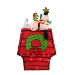Northlight Lighted Snoopy On Dog House Outdoor Christmas Decoration - 18" - Clear Lights -Northlight GUEST 76e673ce 6a76 4b28 8a19 94f087a738a0