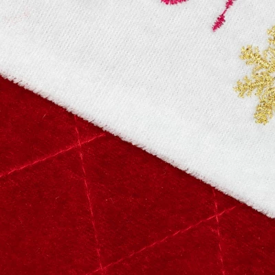Northlight 19" Quilted Red Velvet HO! HO! HO! Embroidered Christmas Stocking 7 Northlight 19" Quilted Red Velvet HO! HO! HO! Embroidered Christmas Stocking - Image 5