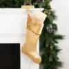 Northlight 20" Gold Glittered Poinsettia Christmas Stocking -Northlight GUEST 7fa81d43 b0d8 4d8f 9b4a 347d954faf92