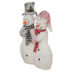 Northlight 39" Lighted Snowy Tinsel Snowman Couple Outdoor Christmas Decoration -Northlight GUEST 80004cff 86ea 43a0 96c7 390eb9543979