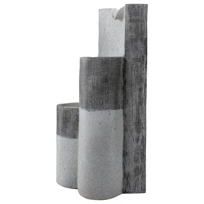Northlight 24" Gray Speckled Modern Style 3-Tier Rainfall Outdoor Water Fountain 6 Northlight 24" Gray Speckled Modern Style 3-Tier Rainfall Outdoor Water Fountain - Image 4