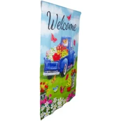 Northlight Welcome Blue Pickup Truck With Flowers Outdoor House Flag 28" X 40" 7 Northlight Welcome Blue Pickup Truck With Flowers Outdoor House Flag 28" X 40" -Northlight GUEST 813b40ff 82f3 4e9e 893f d47a45a1c2e4