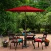 Northlight 9ft Outdoor Patio Market Umbrella With Hand Crank And Tilt, Red -Northlight GUEST 82a3f78d 19c3 49ac 886d ca3e0016e688