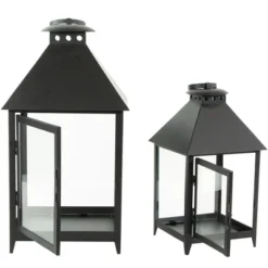 Northlight Set Of 2 Black Modern Style Candle Lanterns 15.75" 8 Northlight Set Of 2 Black Modern Style Candle Lanterns 15.75" -Northlight GUEST 82af907c 416b 4c7d 8e9a 373fb52e157c