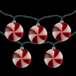 Northlight 10 Count Peppermint Candy Christmas Light Set, 6ft Green Wire -Northlight GUEST 8461b838 d084 4ae2 8ad7 8509143f9426