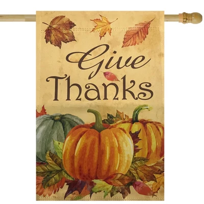 Northlight Give Thanks Autumn Harvest Outdoor House Flag 28" X 40" 3 Northlight Give Thanks Autumn Harvest Outdoor House Flag 28" X 40"