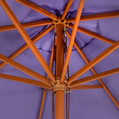 Northlight Outdoor Patio Market Umbrella With Wooden Pole - 8.5' - Purple 5 Northlight Outdoor Patio Market Umbrella With Wooden Pole - 8.5' - Purple - Image 3
