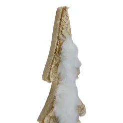 Northlight Wooden Tree With Faux Fur Christmas Decoration - 13.5" - Brown And White -Northlight GUEST 87375b84 5cde 4565 9c44 2b859ce77749